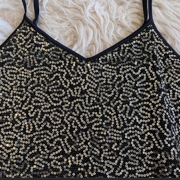 Express Gold and Black Sequin Camisole Tank Top - Picture 13 of 16